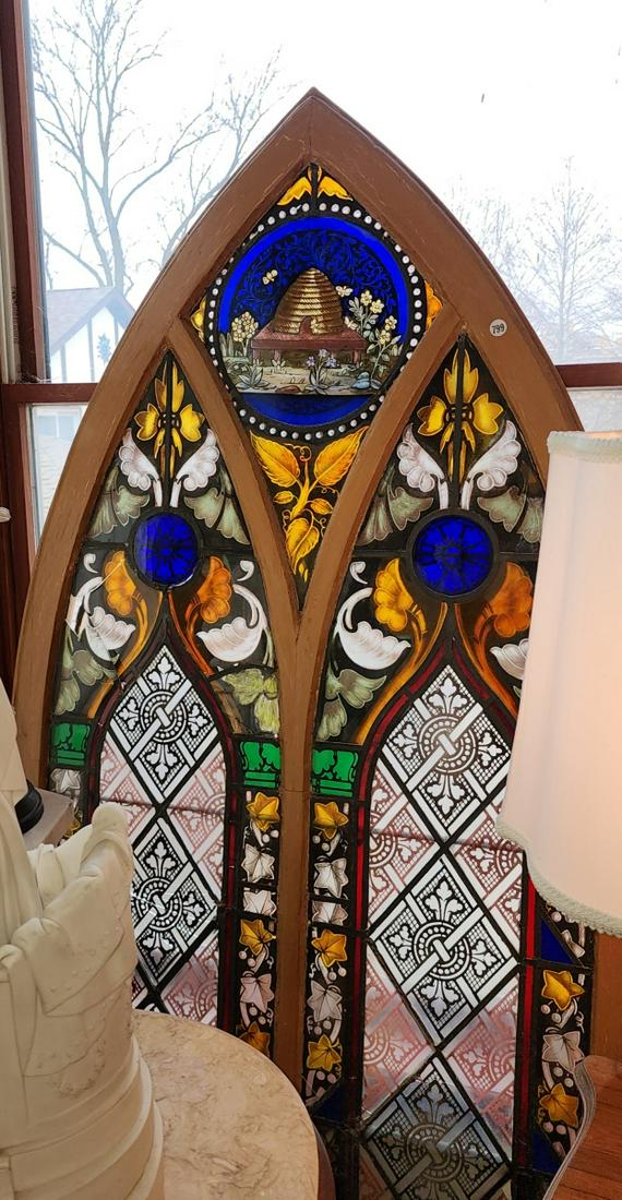 Cathedral Arch Style Stained Leaded Glass Window (1 of 9)