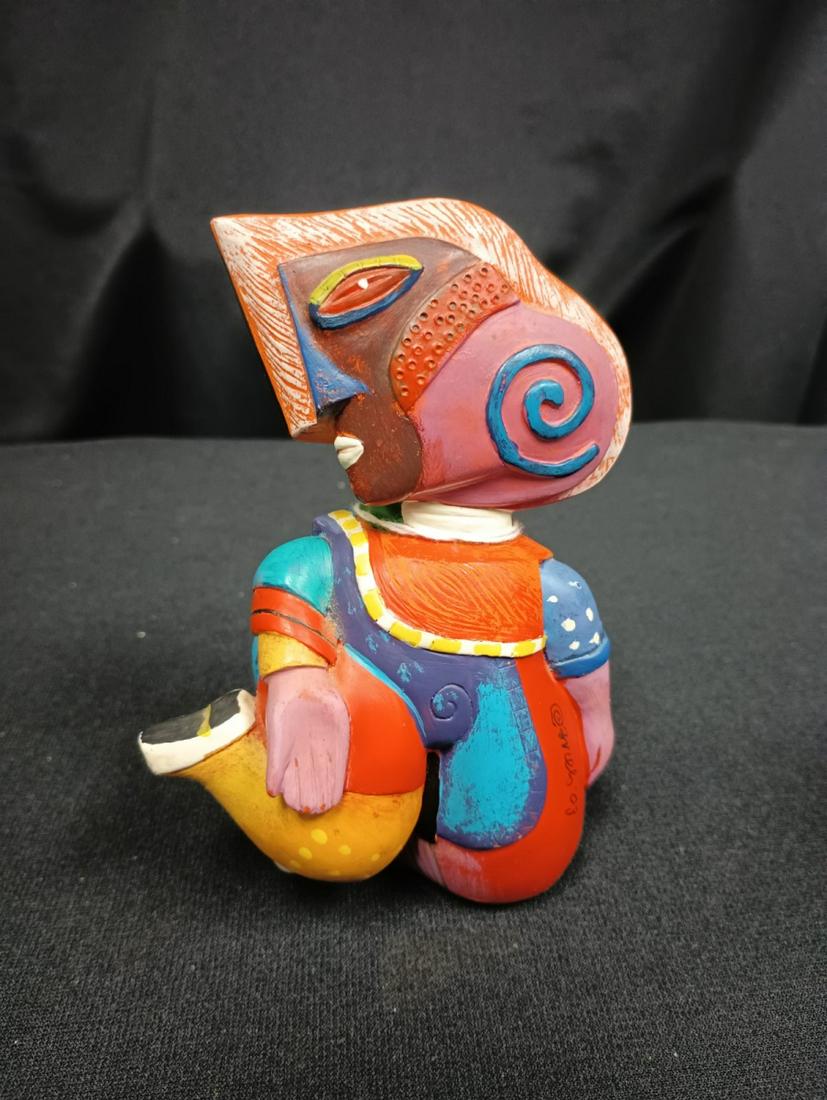 Clemens Briels Whimsical Sculpture: Clemens Briels (Dutch, 20th/21st Century) resin sculpture depicting whimsical figure, 5.5" high, signed and dated 2003
