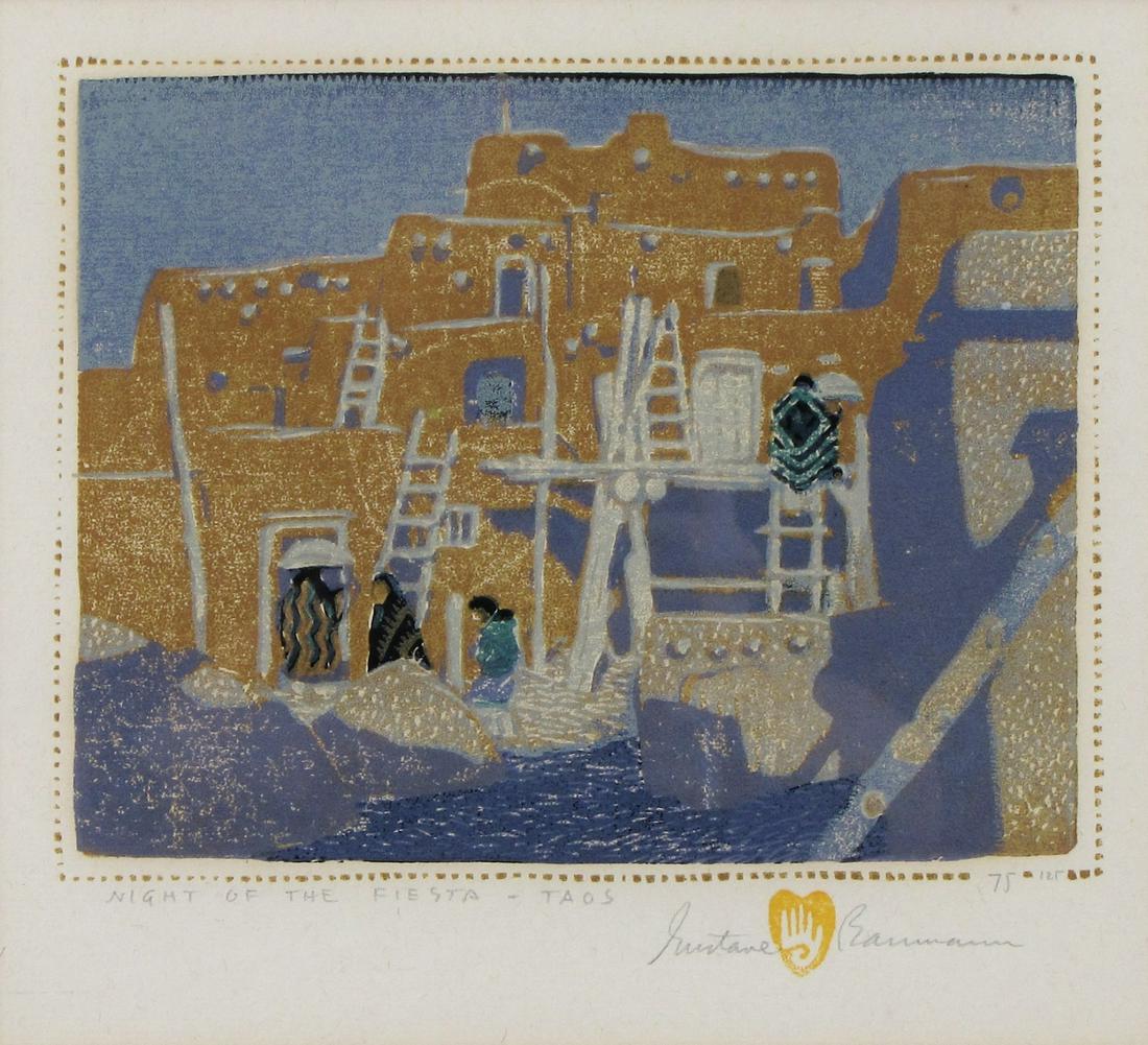 Gustave Baumann Woodcut Night of the Fiesta-Taos (1 of 7)