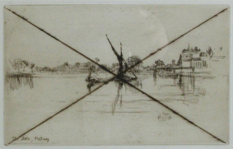 James A M. Whistler, The Little Putney #2, Etching: James Abbott McNeill Whistler (Massachusetts / England/France, 1834-1903) The Little Putney No. 2, 1879, Etching and Drypoint, 5 1/4 x 8 1/8 in. (13.34 x 20.64 cm), (Sheet dimensions are sighted sized