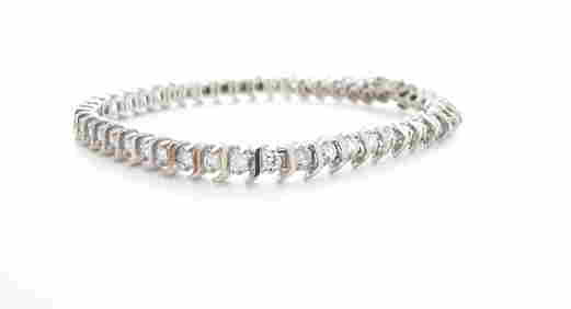 14K White Gold Diamond S-Link Bracelet (1 of 1)