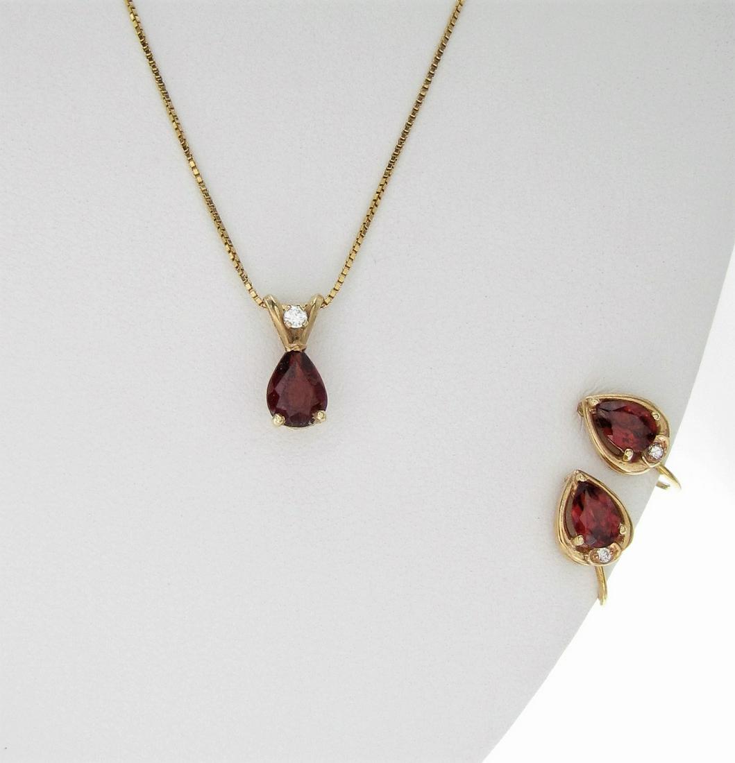 14K Gold Lady's Amethyst Pendant, Earrings (1 of 4)