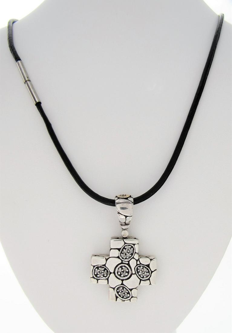 John Hardy Cord, Sterling Cross Diamond Pendant (1 of 2)