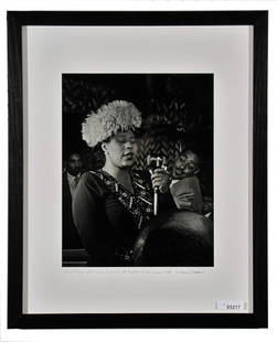 William Gottlieb Jazz Photo, Fitzgerald, Others: WILLIAM GOTTLIEB (1917-2006), Ella Fitzgerald, Dizzy Gillespie, Ray Brown, Milt Jackson, Gelatin silver print, the image measuring 13 x 10 inches, as framed: 21.5 x 17.5, with Gottlieb's signature and