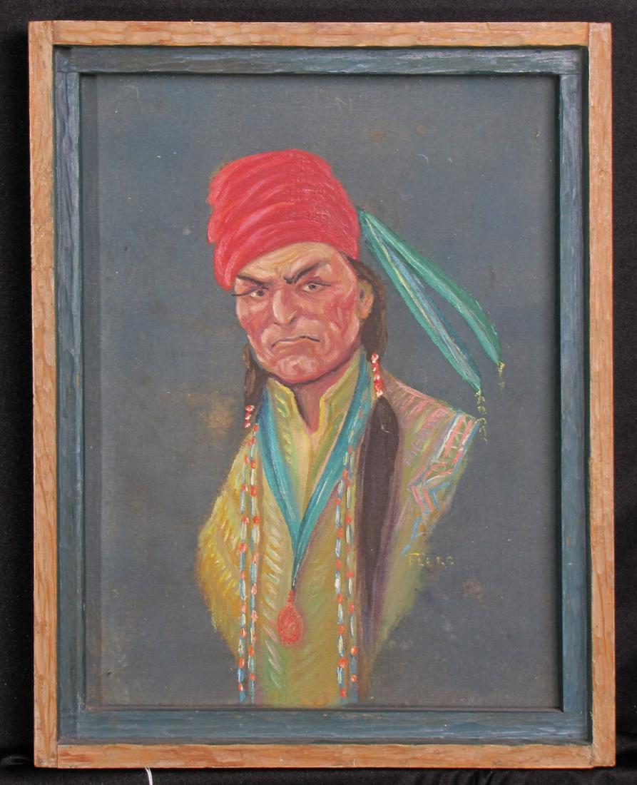 James M Flagg 15x11 O/C Native American Chief (1 of 8)