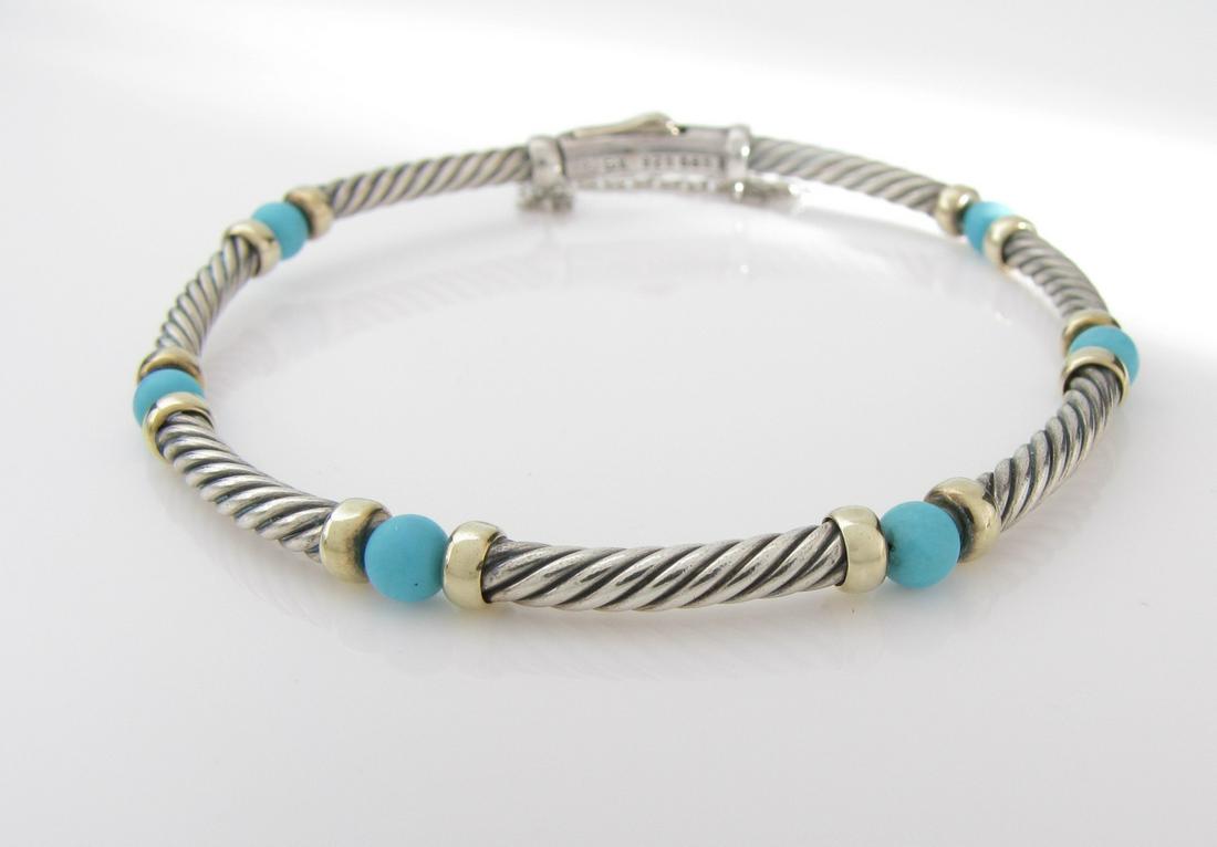 David Yurman Turquoise, Sterling/18K Bracelet (1 of 4)