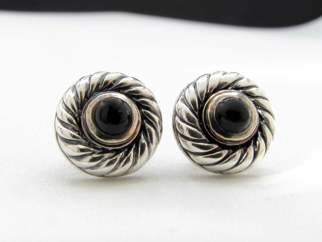 David Yurman Cookie Cutter Onyx Stud Earrings (1 of 1)