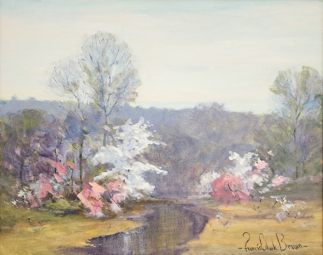 Francis Clark Brown 16x20 O/C Spring Blossoms, Hill (1 of 5)