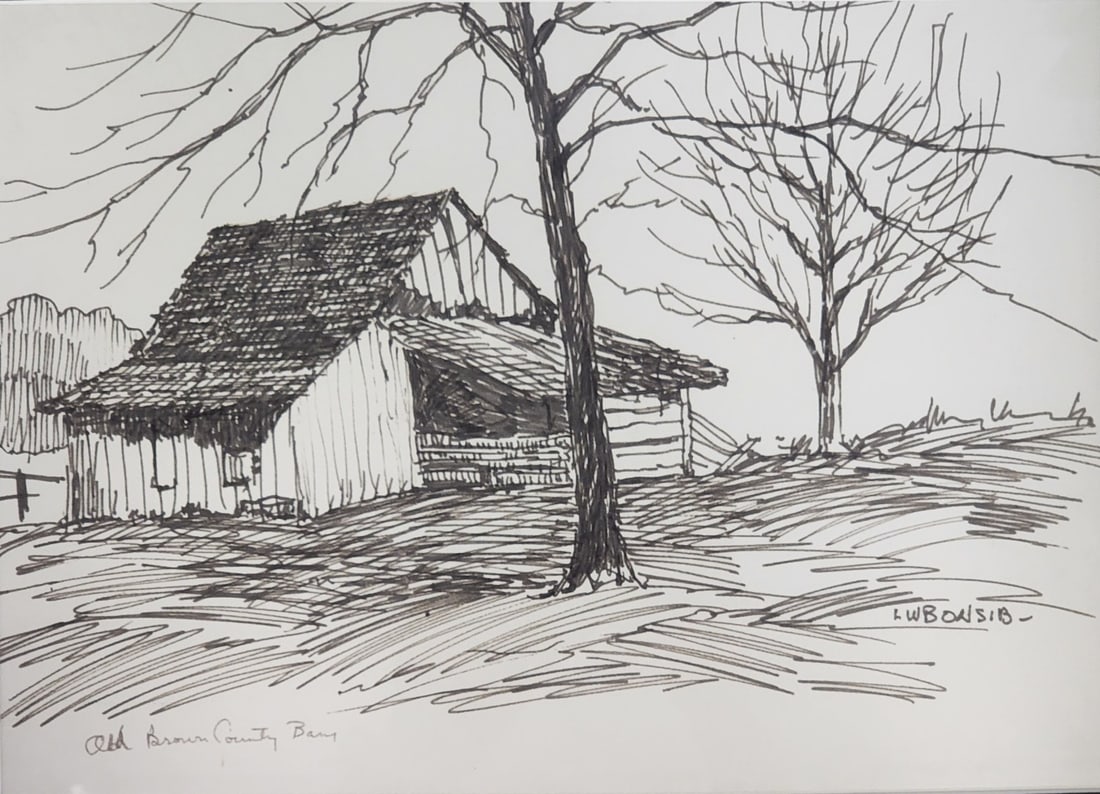 Louis W Bonsib 10x14 WC "Old Brown County Barn" (1 of 5)