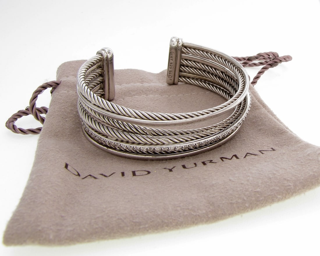David Yurman Multi Row Diamond Crossover Cuff (1 of 5)