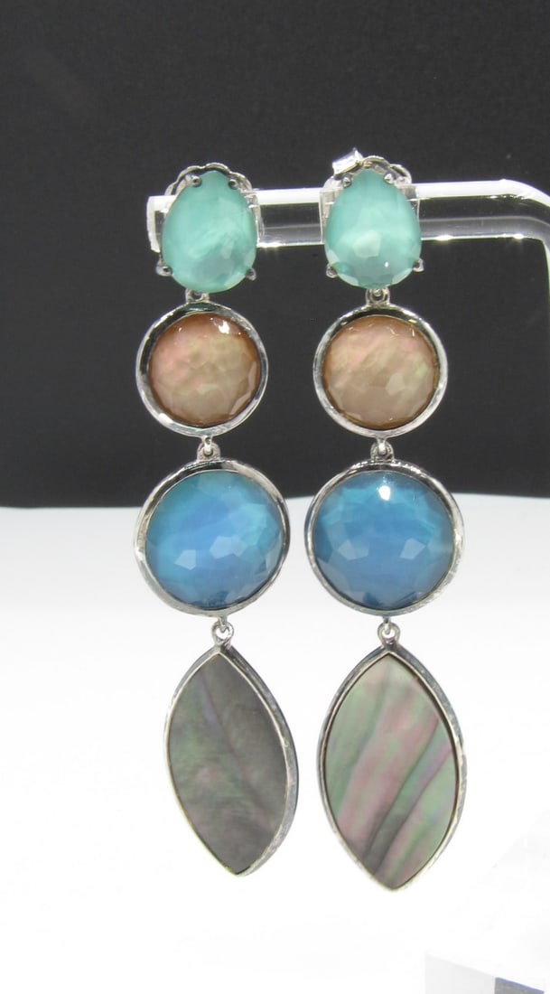 Pair Ippolita Sterling Multi-Stone Drop Earrings (1 of 1)