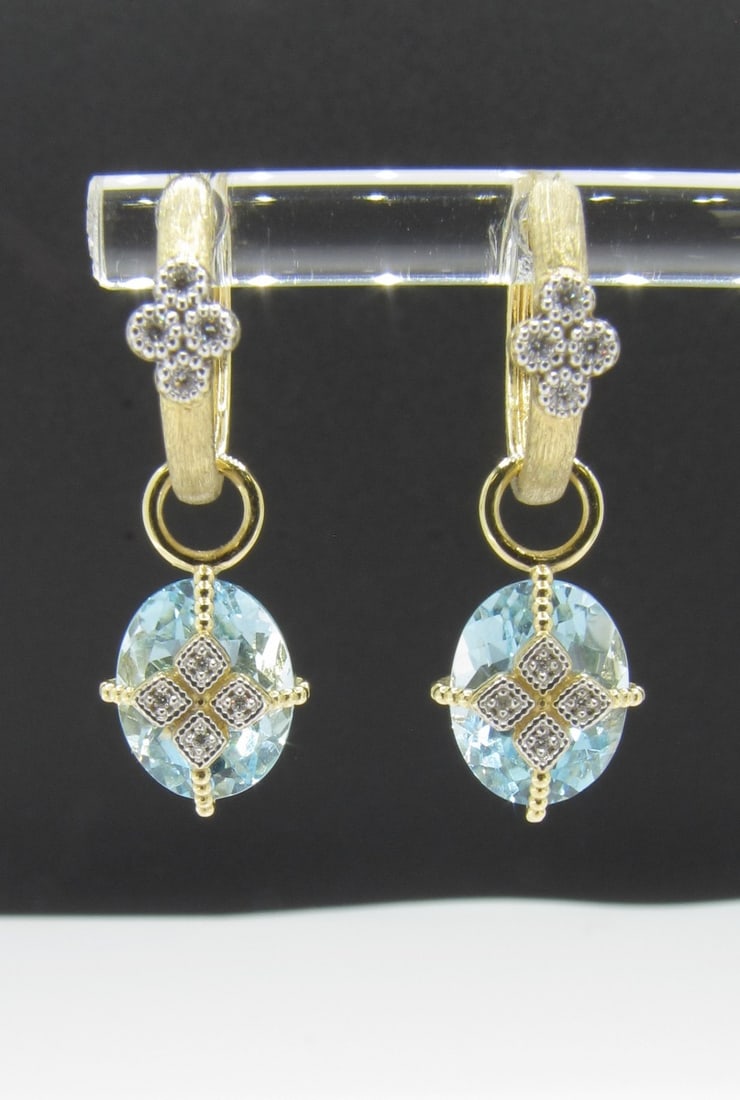 Jude Frances 18K Diamond, Blue Topaz Earrings (1 of 4)