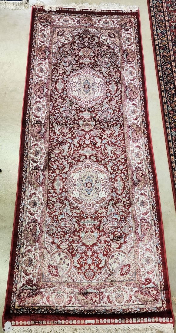 Tufted Silk Oriental Runner Rug (1 of 6)