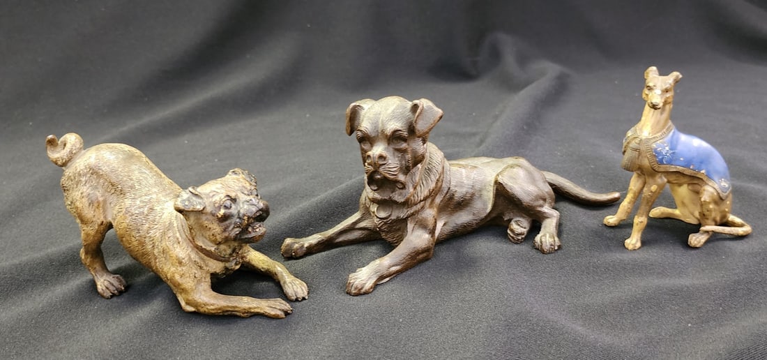 Three Vienna Cabinet Bronze Dog Figures (1 of 13)