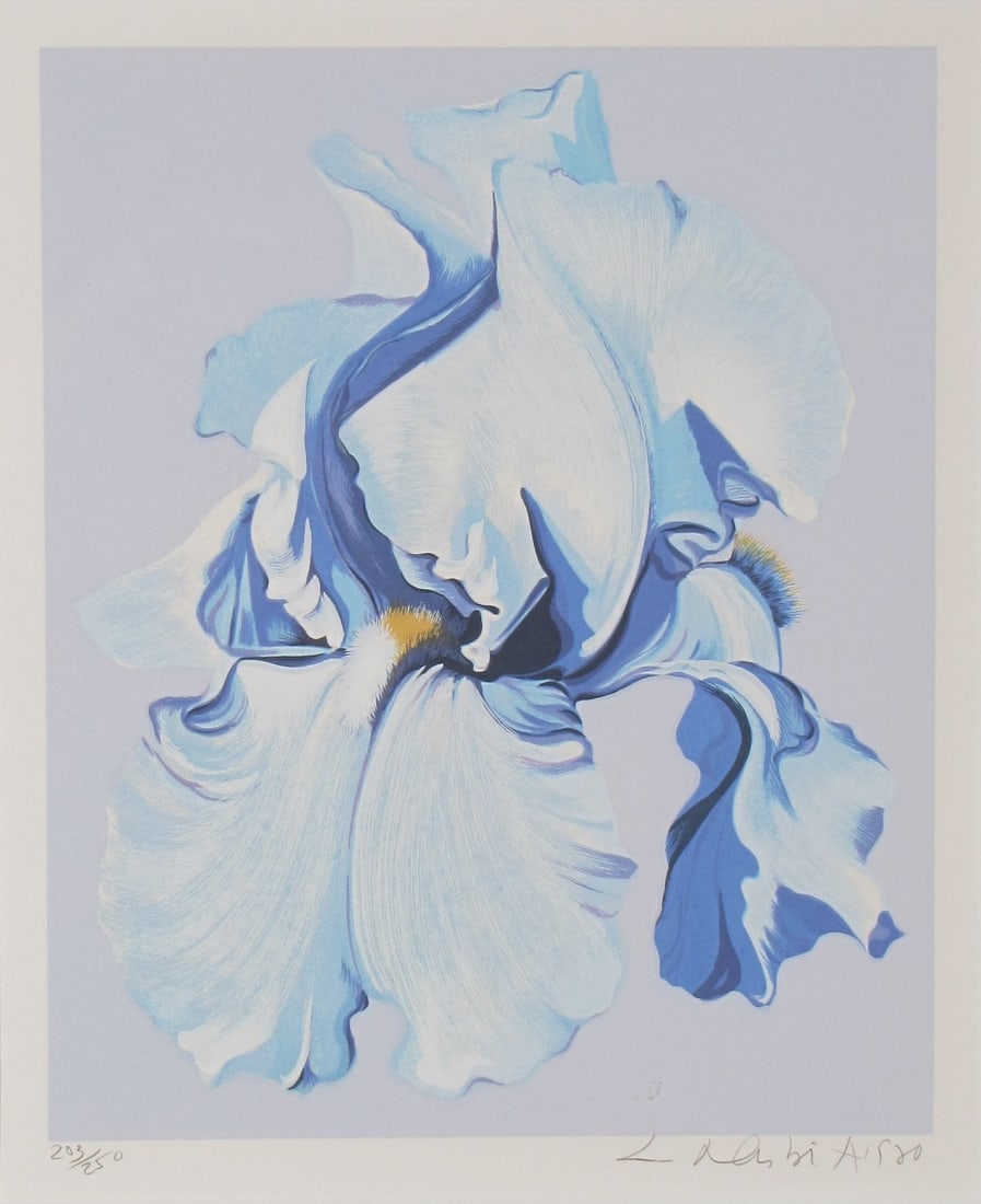 Lowell Nesbitt Limited Edition Blue Iris Serigraph (1 of 5)