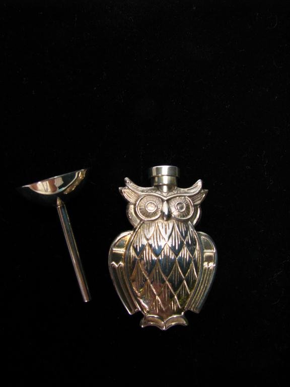 Tiffany & Co. Owl Motif Perfume Vial & Funnel: Tiffany & Co. Owl Motif Perfume Vial & Funnel