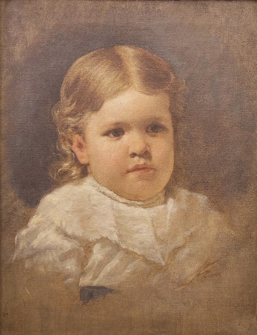 Unsigned Antique 16x13 O/C Portrait of Toddler (1 of 8)