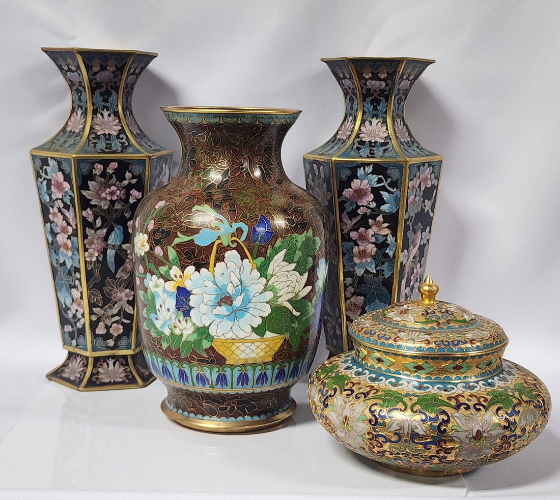 Four Chinese Cloisonne Items (1 of 20)