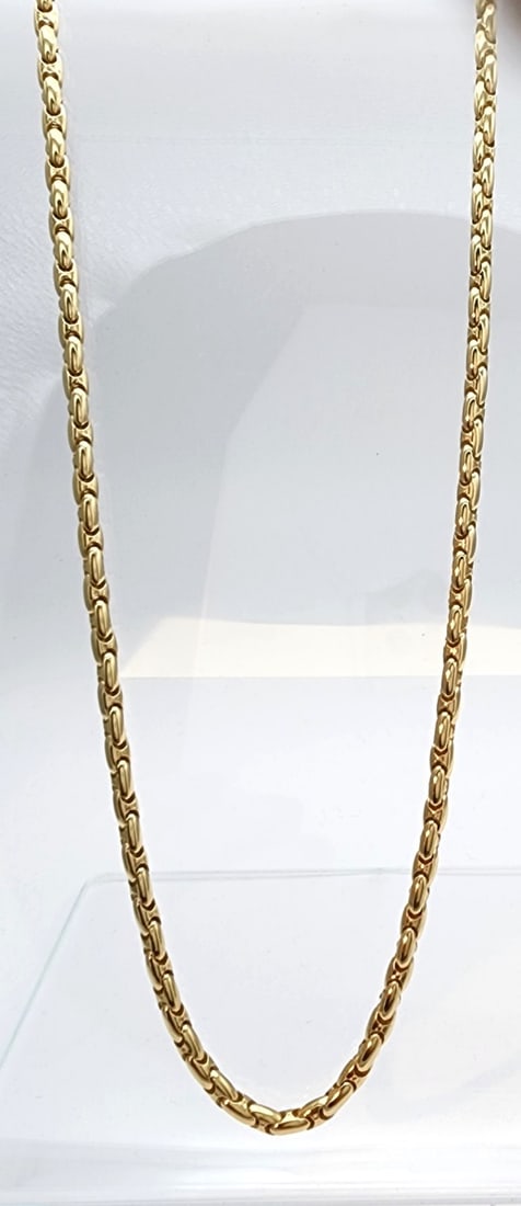 18K Yellow Gold Chimento of Italy Link Chain: An 18K yellow gold, 24" long, round solid link chain, 5mm diameter links, by Chimento of Italy. Chain weight 29dwt. Retail $7,000