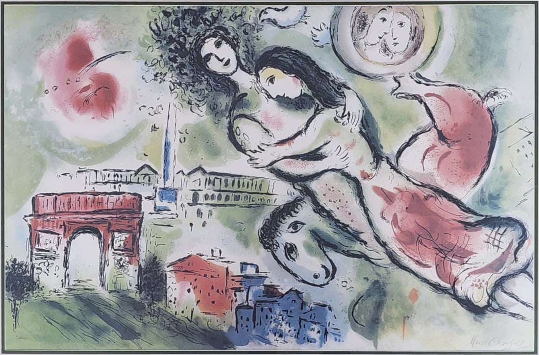 After Chagall, Framed Litho, "Romeo and Juliet" (1 of 6)
