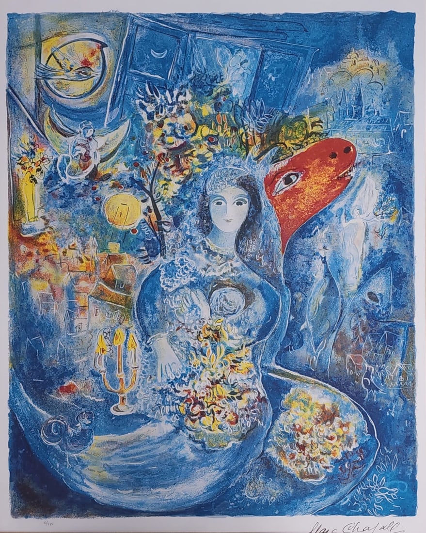 After Chagall, "Bella" Framed Lithograph (1 of 5)
