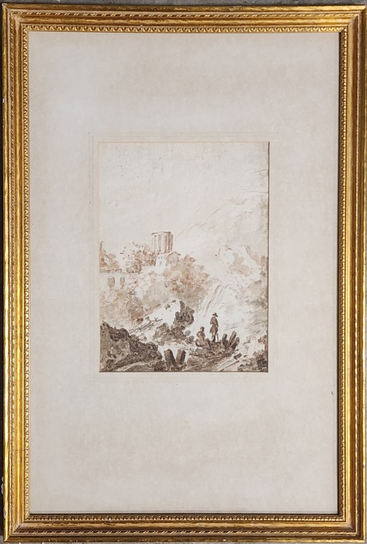 Alessio De Marchis 9.5x7 WC/Wash Landscape, Ruins (1 of 6)