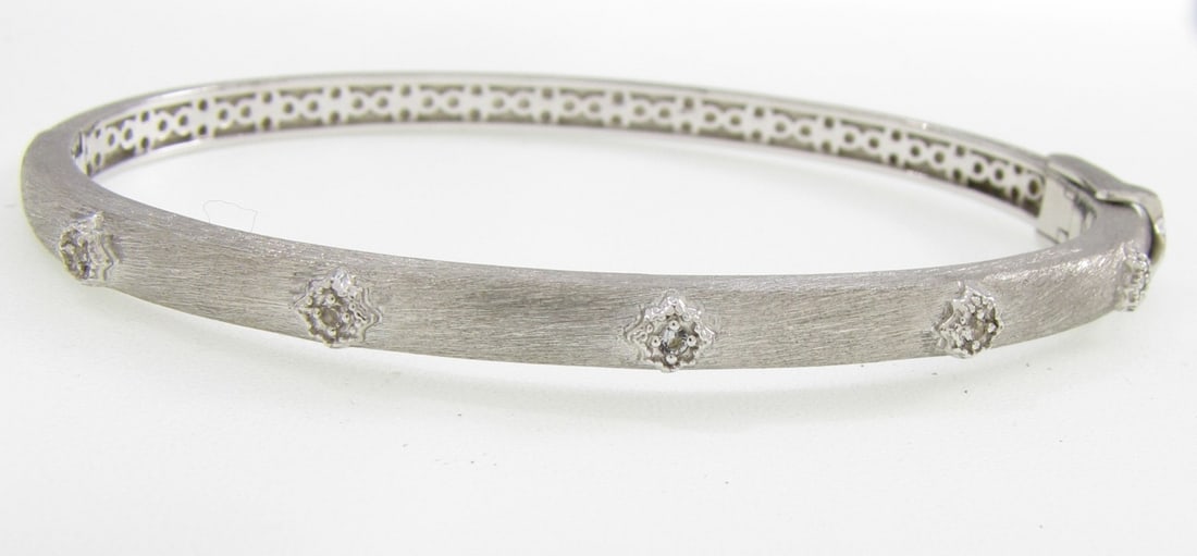 Jude Frances Sterling, White Topaz Bangle Bracelet (1 of 1)