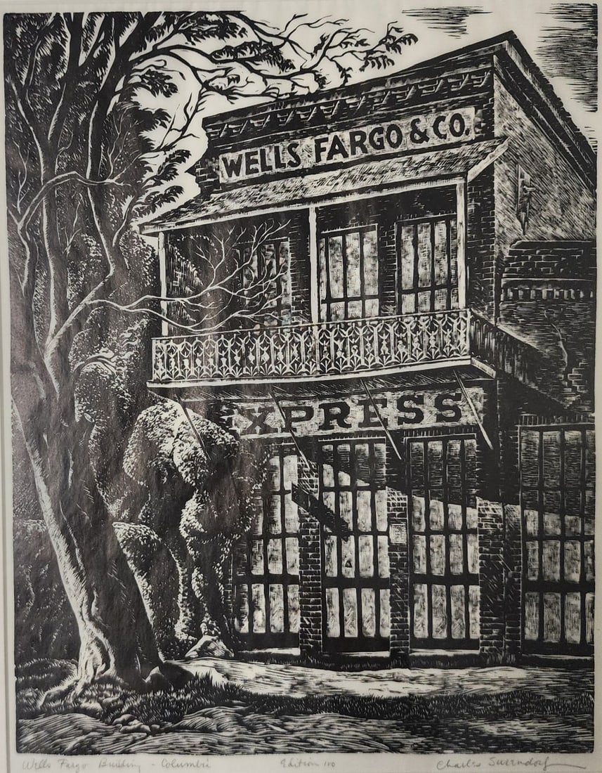 Charles Surendorf Etching, "The Wells Fargo..." (1 of 6)