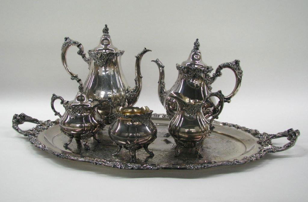 581 Six Piece Wallace Baroque Silver Plated Tea Set Oct 13, 2012