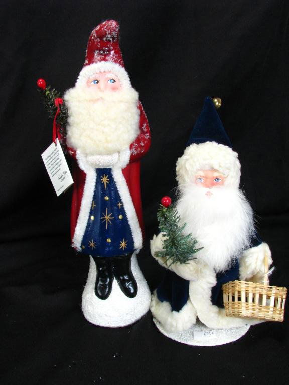 Christopher Radko Papier Mache Candy Containers: Two Christopher Radko Papier Mache Candy Containers, 11" and 8" high