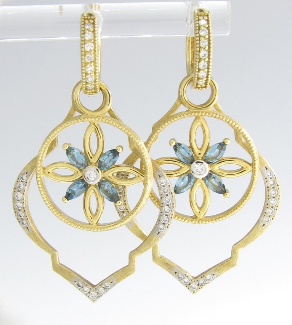 Jude Frances 18K Diamond, Blue Topaz Earring Set (1 of 1)