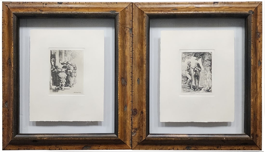 Pair Restrike Etchings, Durand after Rembrandt (1 of 5)