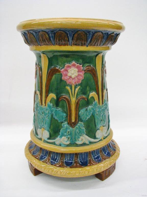 487 Antique Majolica Pottery Umbrella Stand Nov 10, 2012 Wickliff