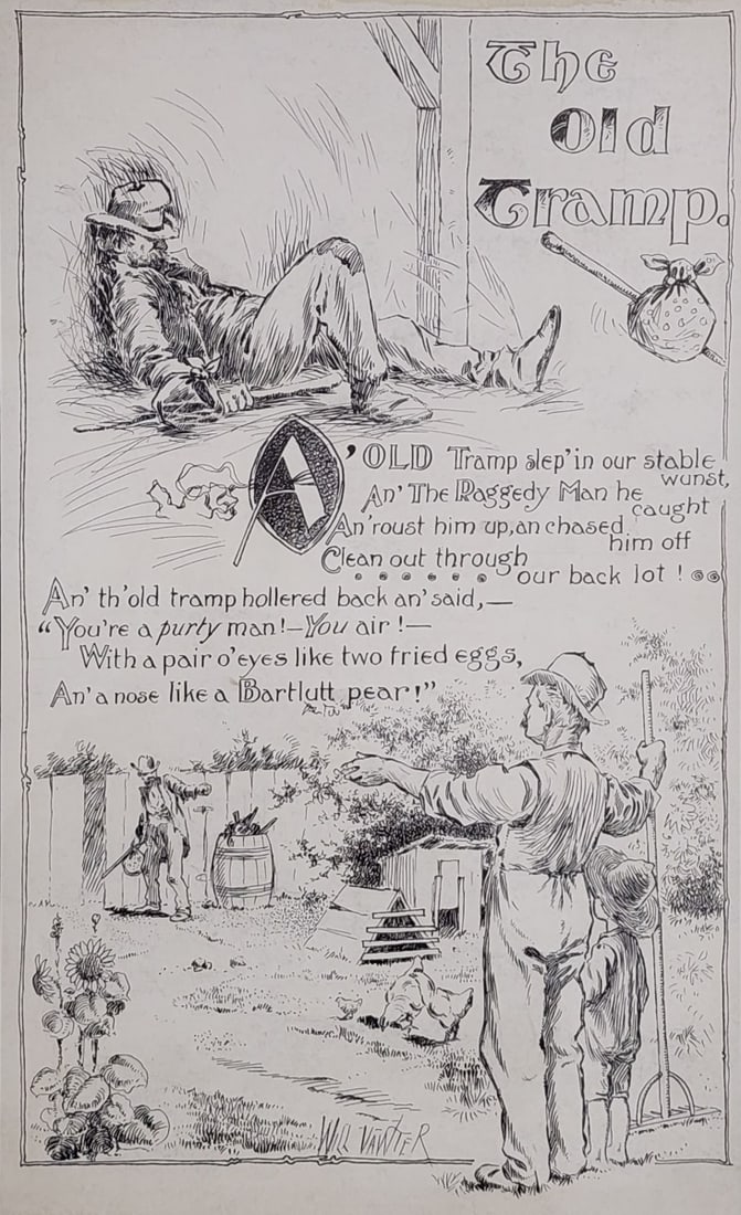 Will Vawter 17x10.5 Ink "The Old Tramp" (1 of 4)