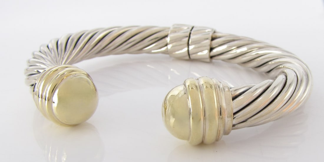 David Yurman 14K, Sterling Cable Dome Bracelet (1 of 2)