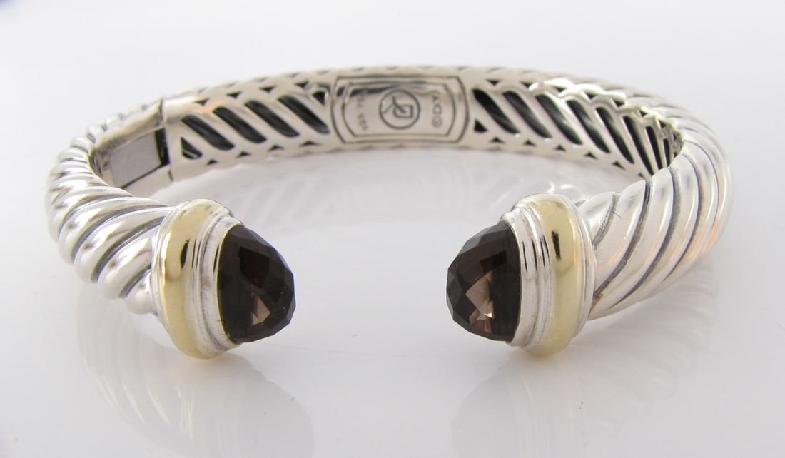 David Yurman 18K, Sterling Smoky Quartz Bracelet (1 of 2)
