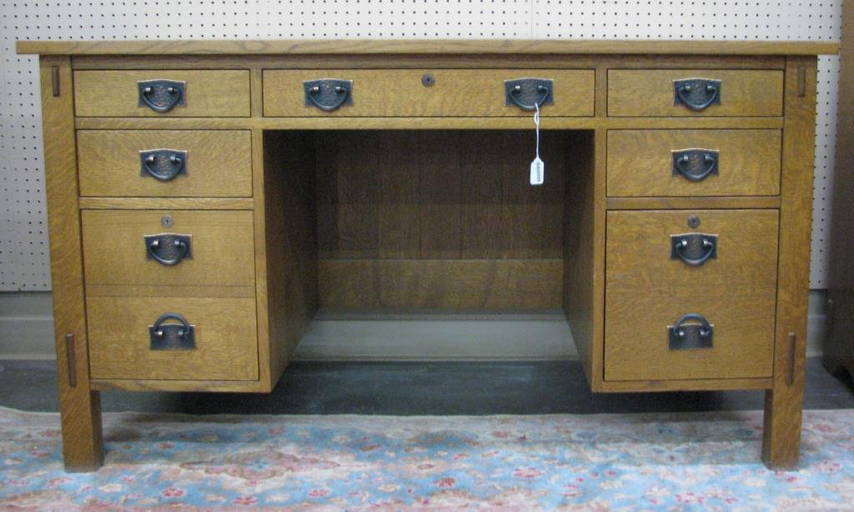 Stickley Furniture Oak Kneehole Desk Mar 16, 2013 Wickliff Auctioneers in IN