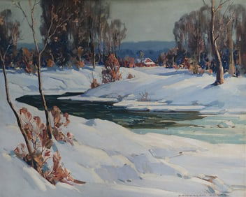 Randolph Coats 26x32 O/B Winter Landscape, Home