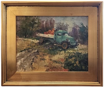Lesley Haflich 11x14 O/B Hauling Pumpkins