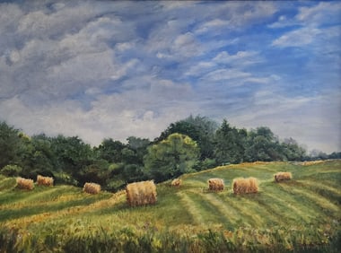 Deborah Smith 18x24 O/C "Midsummer Bales"
