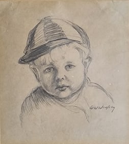 Wood Woolsey 5.5x5 Pencil Portrait of Wallace