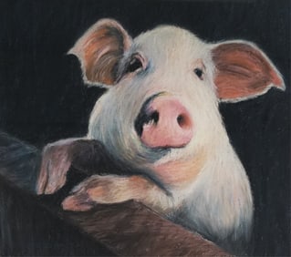 Lynn Didesch 11.5x13 Pastel Piglet