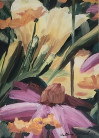 Mary E Calland Strack 6.5x4.5 O/P Flower Study