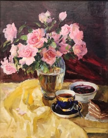 Margarita Zolotukhina 32x25 O/C Still Life, Tea an