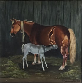 Ekaterina Fillimonova 12x12 O/C Mare Nursing Foal
