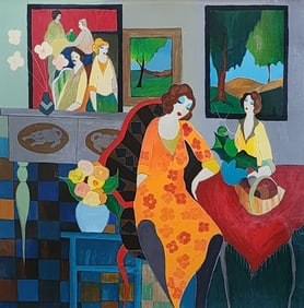 Itzchak Tarkay Serigraph, "Country Charm"