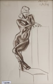 Emily Jackson Darnaby 16x10 graphite Female Nude S