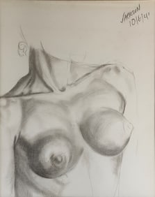 Emily Jackson Darnaby 19x15 Graphite Female Nude