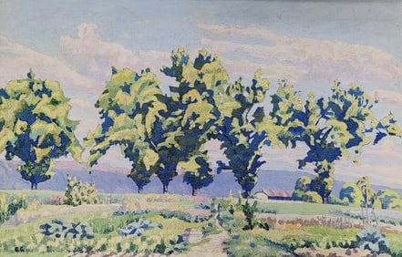 Initialed GG 24x36 O/C Colorful Landscape