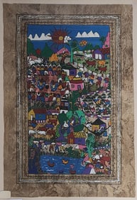 Unsigned Amate Bark Painting Mexican Culture